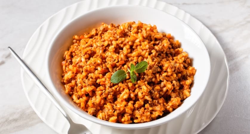 Risotto al ragù di carne